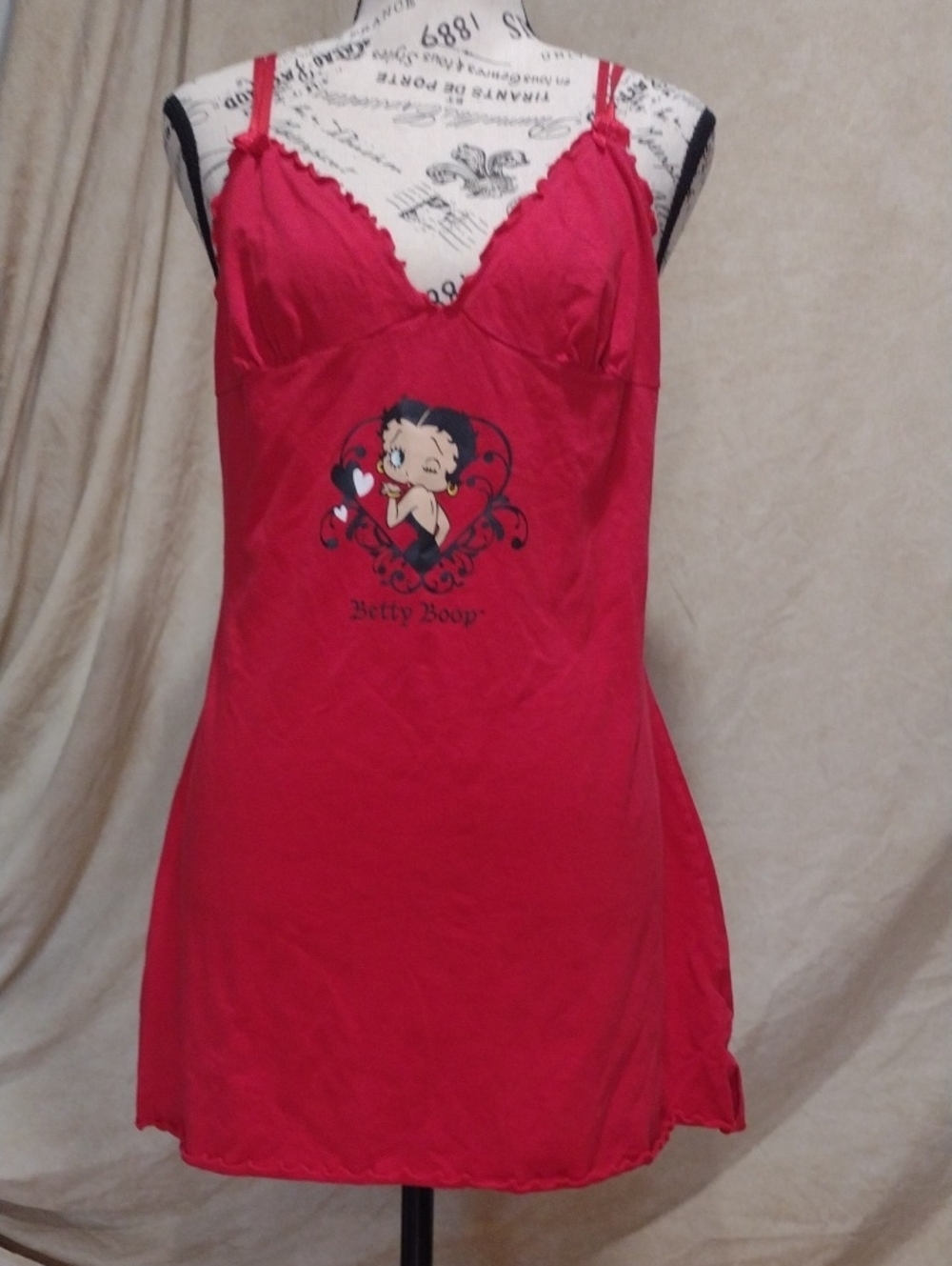 Betty Boop Red Chemise with Graphics
